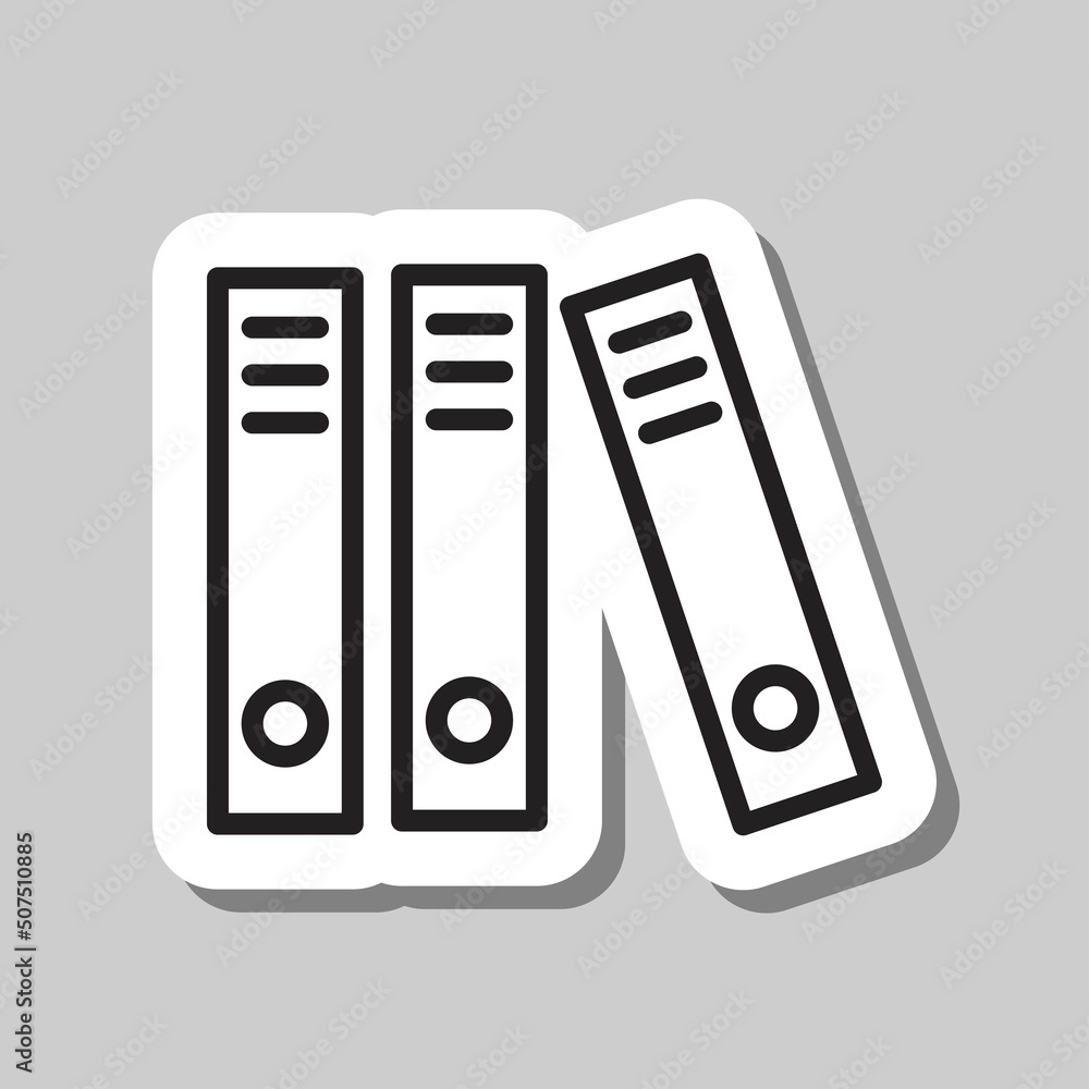 Poster archive simple icon vector. flat design. sticker with shadow on gray background.ai
