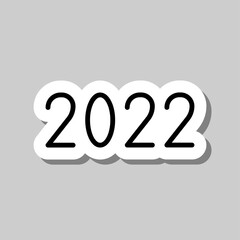 2022 simple icon vector. Flat design. Sticker with shadow on gray background.ai