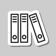 Archive simple icon vector. Flat design. Sticker with shadow on gray background.ai