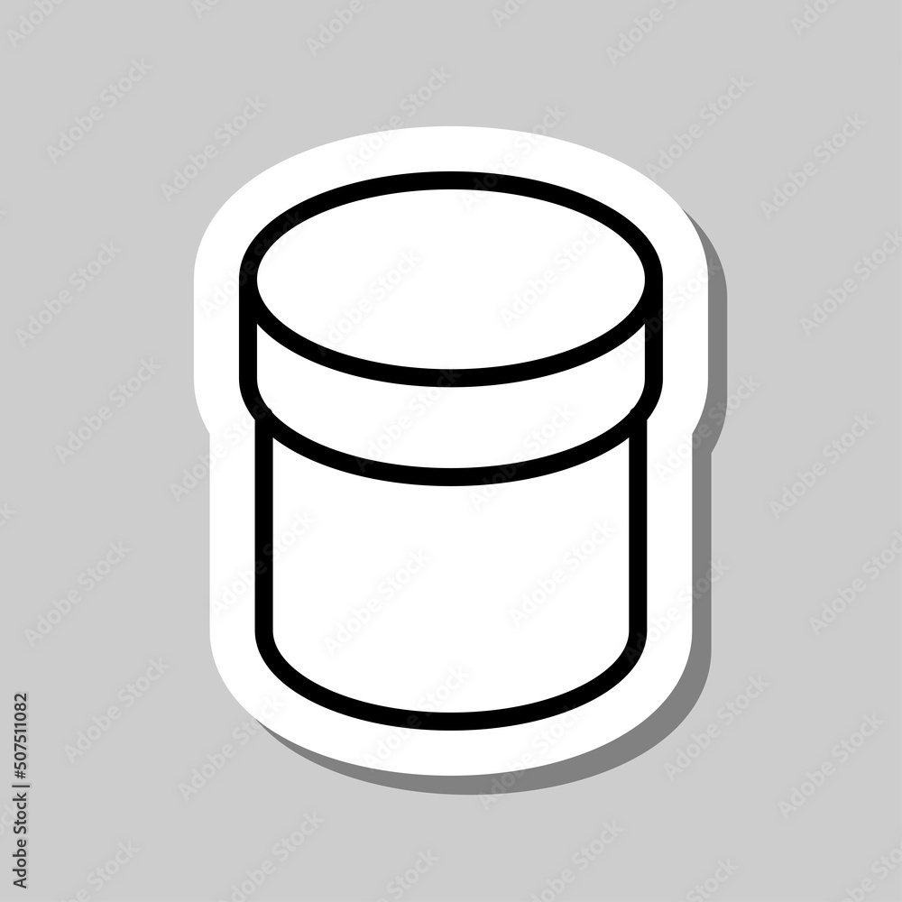 Poster box round simple icon vector. flat design. sticker with shadow on gray background.ai