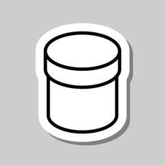 Box round simple icon vector. Flat design. Sticker with shadow on gray background.ai