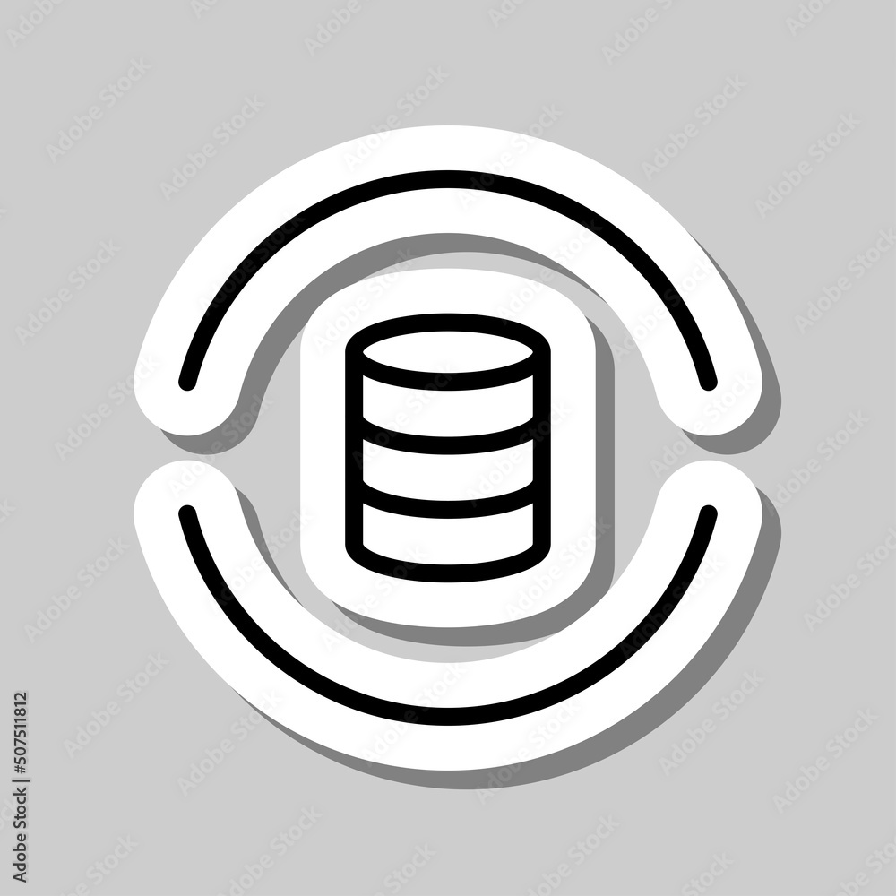 Poster database simple icon, vector. flat design. sticker with shadow on gray background.ai