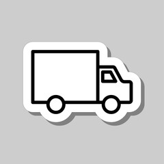 Delivery simple icon vector. Flat design. Sticker with shadow on gray background.ai
