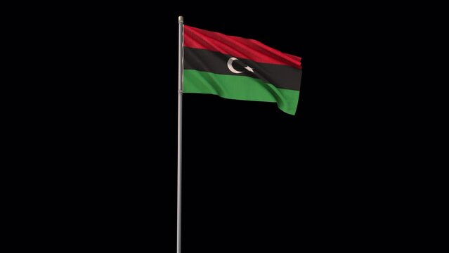 Libya flag, 4k video background is transparent