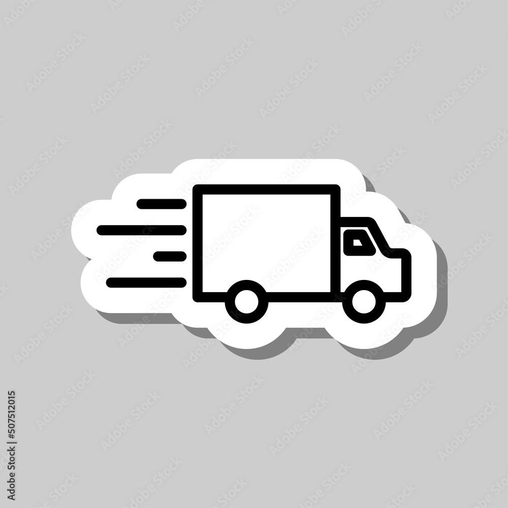 Aufkleber fast delivery simple icon vector. flat design. sticker with shadow on gray background.ai