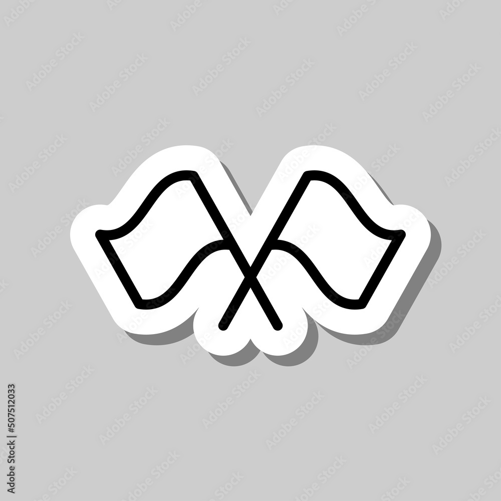 Poster finish simple icon vector. flat design. sticker with shadow on gray background.ai