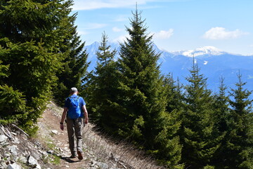 Man hiking in Southtyrol 