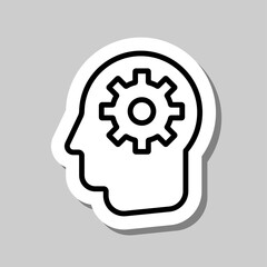 Head gear simple icon vector. Flat design. Sticker with shadow on gray background.ai