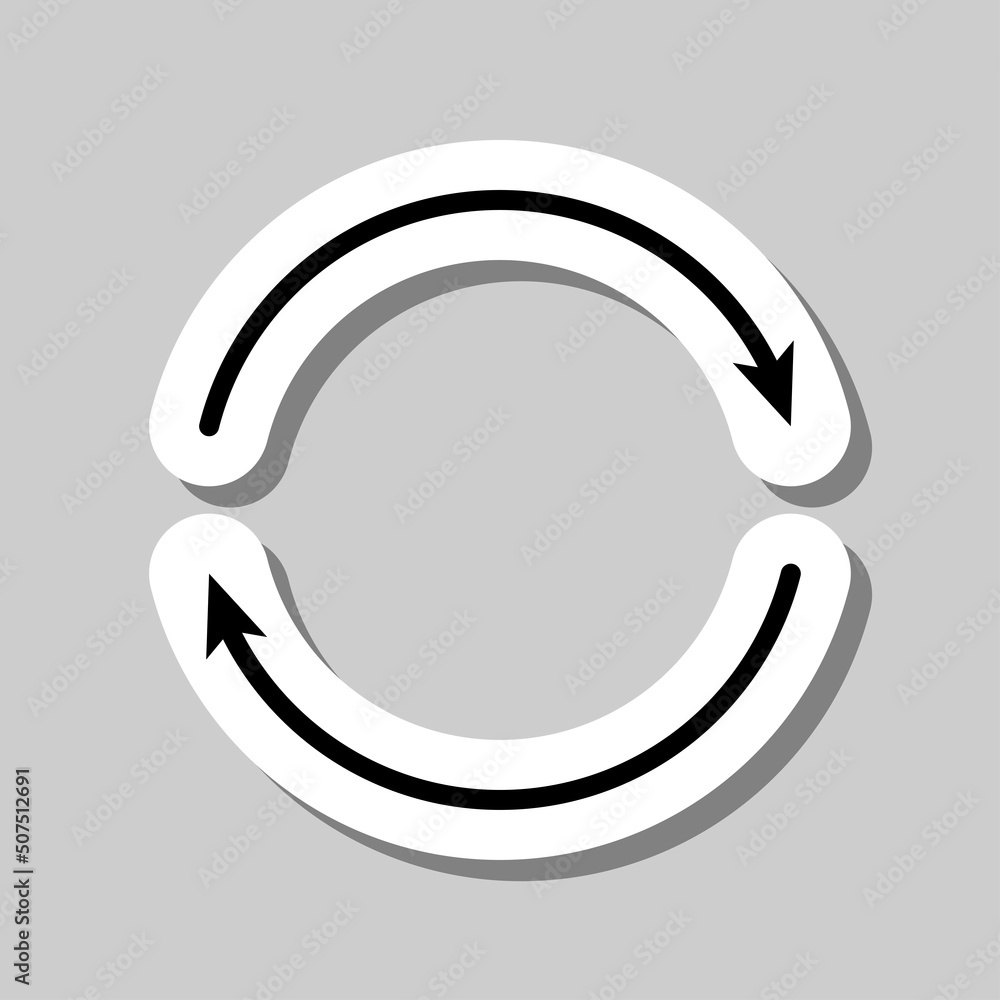 Aufkleber loading simple icon vector. flat design. sticker with shadow on gray background.ai