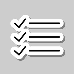List simple icon vector. Flat design. Sticker with shadow on gray background.ai