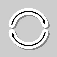 Loading simple icon vector. Flat design. Sticker with shadow on gray background.ai