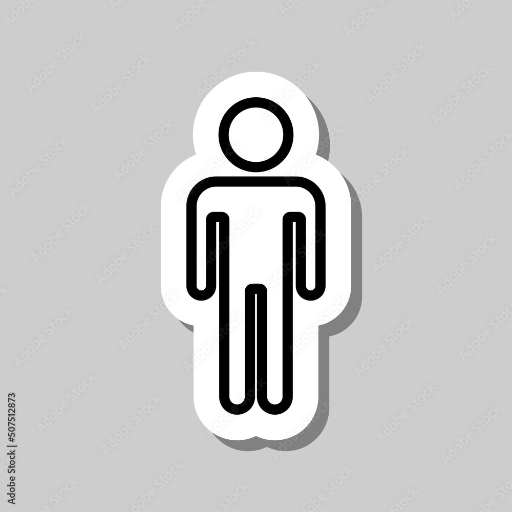 Aufkleber man simple icon vector. flat design. sticker with shadow on gray background.ai