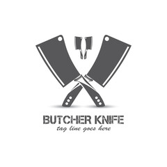 butcher knife vintage logo element