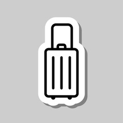 Travel bag simple icon. vector. Flat design. Sticker with shadow on gray background.ai