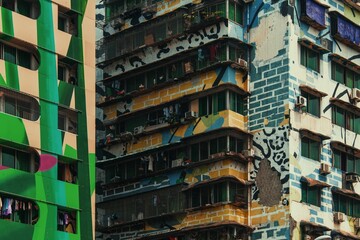 Chongqing apartment building closeup
