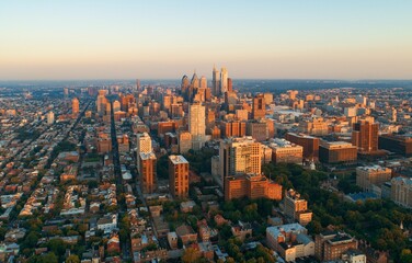 Fototapeta na wymiar Philadelphia city skyline aerial view