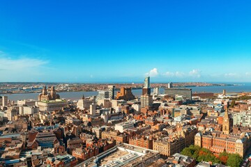 Fototapeta na wymiar Liverpool skyline rooftop view