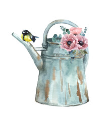 Watercolor sketch collection image. Object wild flowers greeting metal. Hand drawn watering sketching arrangements. Watercolor illustration vintage design. wedding romantic. © Татьяна Комцян