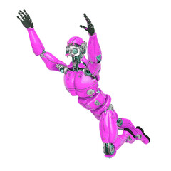 robot test is flying up