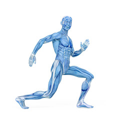 Fototapeta na wymiar average man muscle maps is doing a robot dance pose