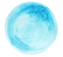 Watercolor hand painted Neptune planet clipart isolated on white background. Minimalistic space illustration for yuor design, print, sublimation.