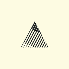 Minimalist Geometric Triangle Logo Design, Linear Triangle Vector Template
