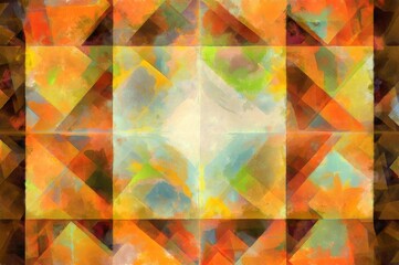 Abstract flowing digital fractal patterns in a painterly style - watercolor styled symmetrical space and bright abstract concept