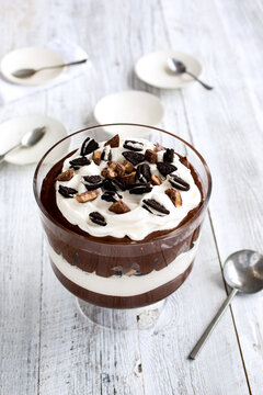 Chocolate Puddling and Whipped Cream Trifle