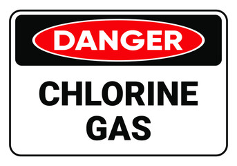 Danger Chlorine gas. beware the dangers of Chlorine gas. Safety sign Vector Illustration. OSHA and ANSI standard sign. eps10