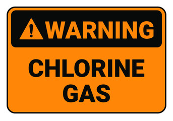 Warning Chlorine gas. beware the dangers of Chlorine gas. Safety sign Vector Illustration. OSHA and ANSI standard sign. eps10