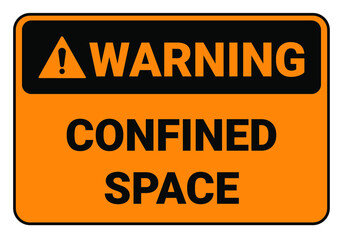 Warning Confined space Symbol Sign. Safety sign Vector Illustration.OSHA and ANSI standard sign.