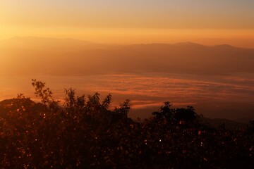 sunrise over the mountains 