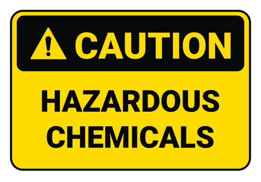 Caution Hazardous Chemicals Symbol Sign. Safety sign Vector Illustration.OSHA and ANSI standard sign.