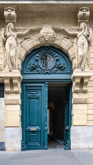 Paris, an ancient door, beautiful facade