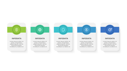 Rectangles infographic with 5 steps, options, parts or processes. Business data visualization.