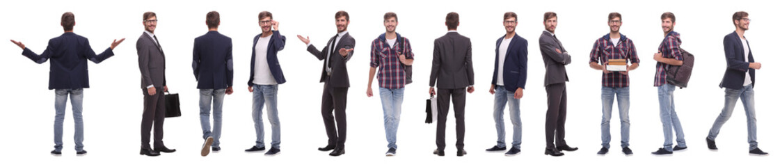 panoramic collage of a promising young man