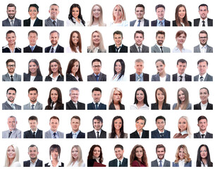 collage of successful modern businesswoman. isolated on white