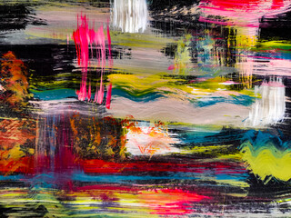 Modern acrylic abstract painting detail