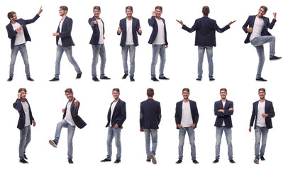Fototapeta premium collage of photos of a successful modern man