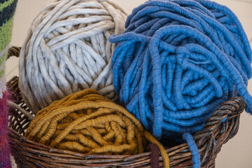 Balls of wool in various colors