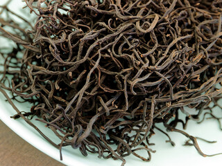 Dried Hijiki seaweed. Asian cuisine ingredient.