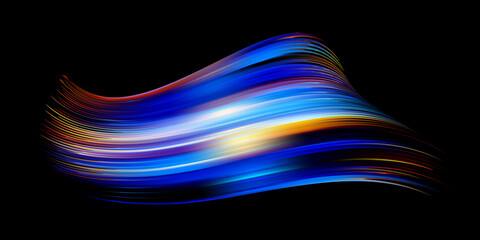 3D Colorful abstract twisted fluide shape flow. Trendy liquid design.