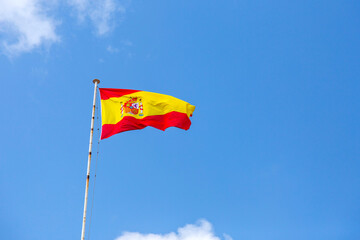 Spanish flag waving in the sky