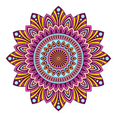 Mandala. Decorative round colorful ornament. Isolated on white background. Arabic, Indian, ottoman motifs. For cards, invitations, t-shirts. Vector color illustration.