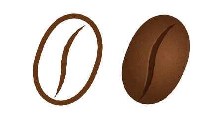 Vector illustration of emblem for coffee shop with coffee bean