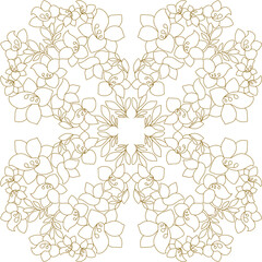 pattern with flowers Beautiful print with hand-drawn botanical pattern of exotic plants on the fabric. Simple seamless pattern design for wallpaper decoration. Vector.