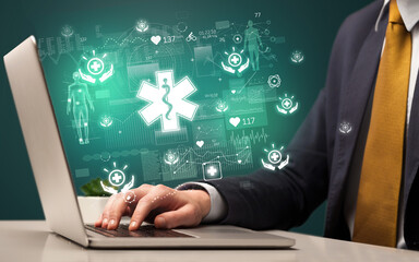 hand browsing on the internet for medical issues