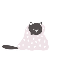 Cute cat in a blanket