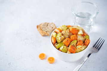 Roasted potato, carrot and zucchini bowl