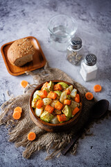 Roasted potato, carrot and zucchini bowl